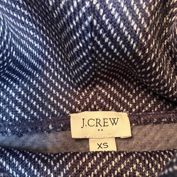 J. Crew Navy Herringbone Turtleneck Fleece Lined Top - Picture 4 of 6
